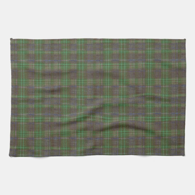 Cabin Forest Green Tartan Kitchen Towel (Horizontal)