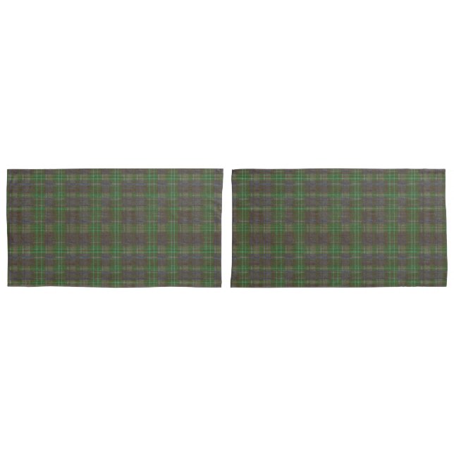Cabin Forest Green Tartan Pillow Case (Front-Set)