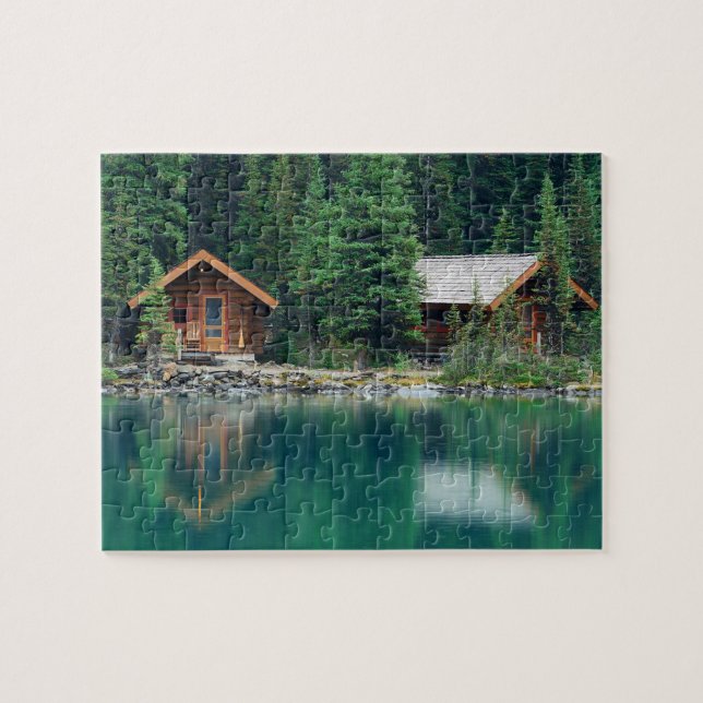 Cabin Forest Woods Vacation Holiday Lake  Jigsaw Puzzle (Horizontal)
