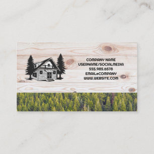 Cabin Forrest Nature Wood Business Card