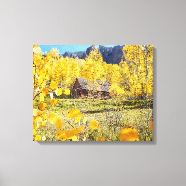 Cabin in Aspens Canvas Print (Front)