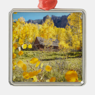 Cabin in Aspens Metal Ornament