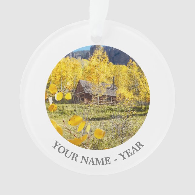 Cabin in Aspens Ornament (Front)