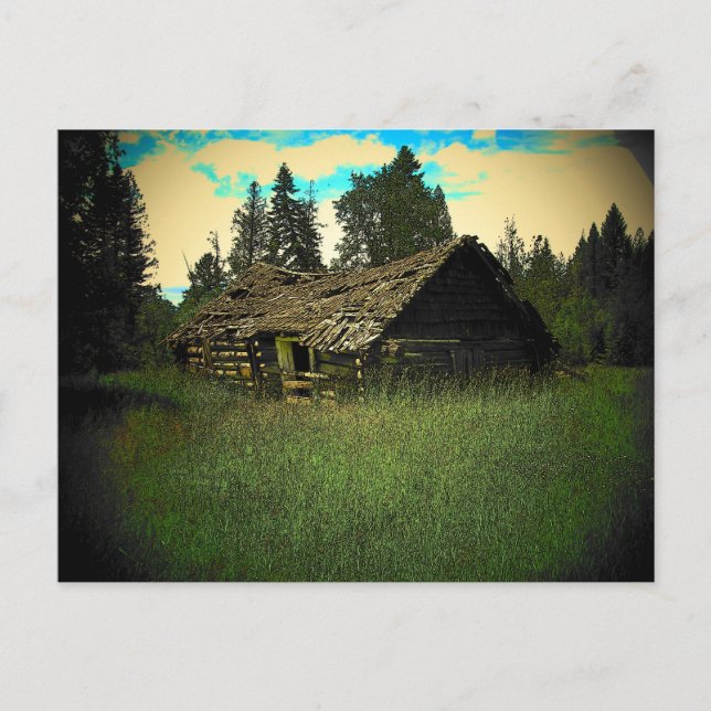 Cabin in the Field by djoneill Postcard (Front)
