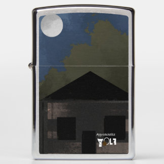 Cabin In The Moon Light Digital Image by JHT Zippo Lighter