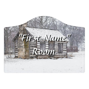 Cabin In The Snow Door Sign