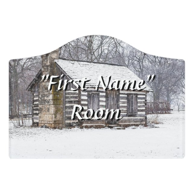 Cabin In The Snow Door Sign (Small Crest Front)