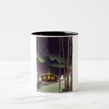 Cabin In The Winter Woods Two-tone Coffee Mug by bartonleclaydesign at Zazzle