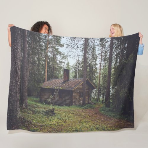 CABIN in the WOODS Fleece Blanket