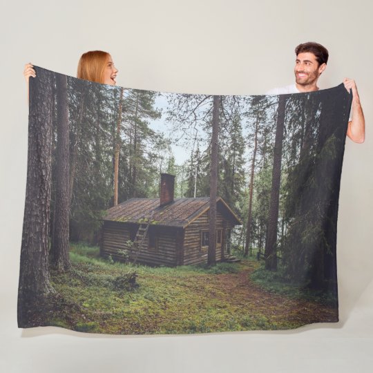 CABIN in the WOODS Fleece Blanket