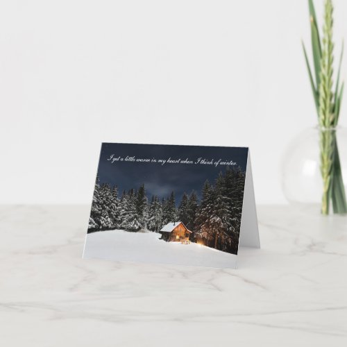 Cabin in the woods _ Seasons Greetings Note Card