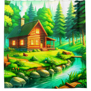 Cabin in the Woods Shower Curtain