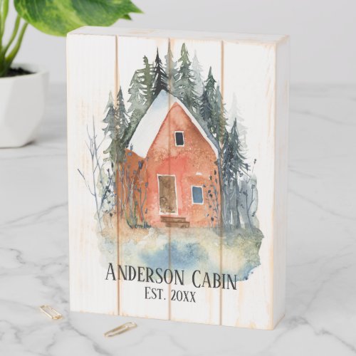 Cabin In the Woods Wooden Box Sign