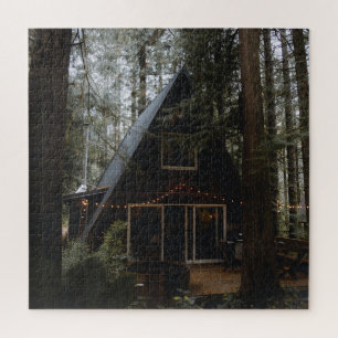 CABIN IN WOODS CHRISTMAS JIGSAW PUZZLE