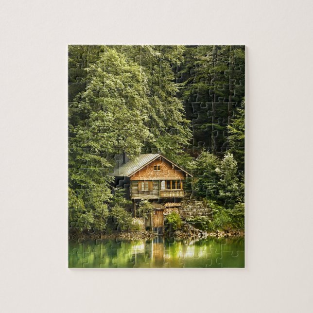 Cabin Lake House Jigsaw Puzzle (Vertical)