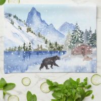 https://rlv.zcache.com/cabin_lake_mountains_trees_bear_winter_scene_kitchen_towel-rf8214c6976b34838a9c3b7262155b4e9_2c81h_8byvr_200.jpg