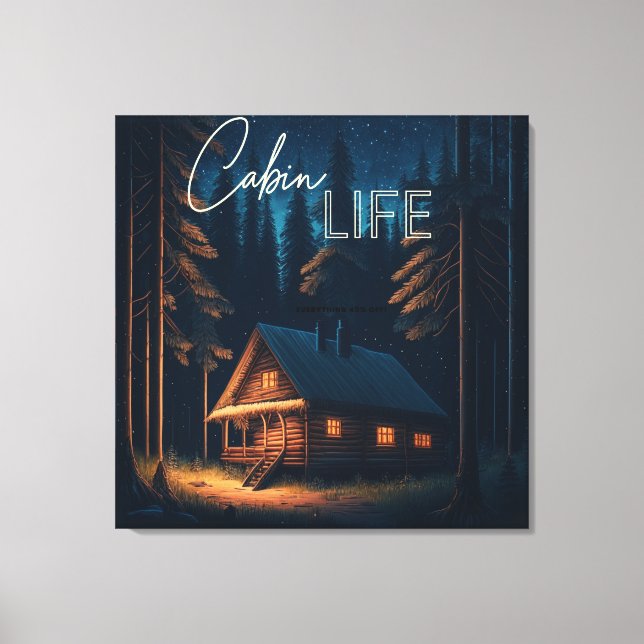 Cabin Life | Camping Themed Art Canvas Print (Front)
