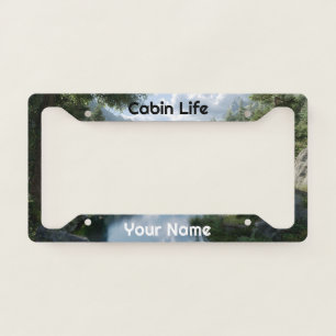Cabin Life Custom Name Monogram License Plate Frame