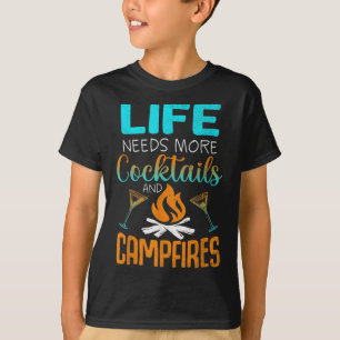 Cabin Life Tails Campfires Lake Bum Camping Woods T-Shirt