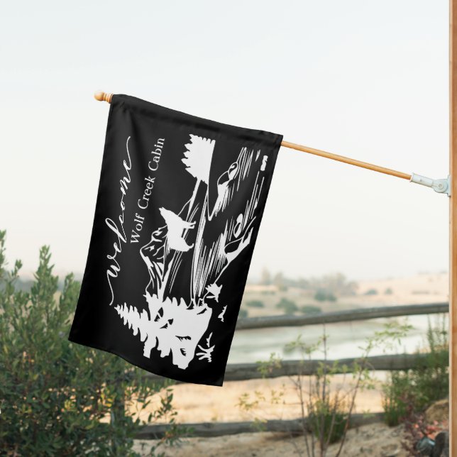Cabin Mountain Home Vacation Rental Wolf   House Flag (Insitu (Back))