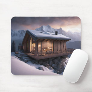Cabin On a Mountain Slope Mouse Pad