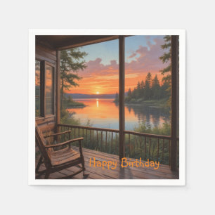 Cabin On The Lake Napkins