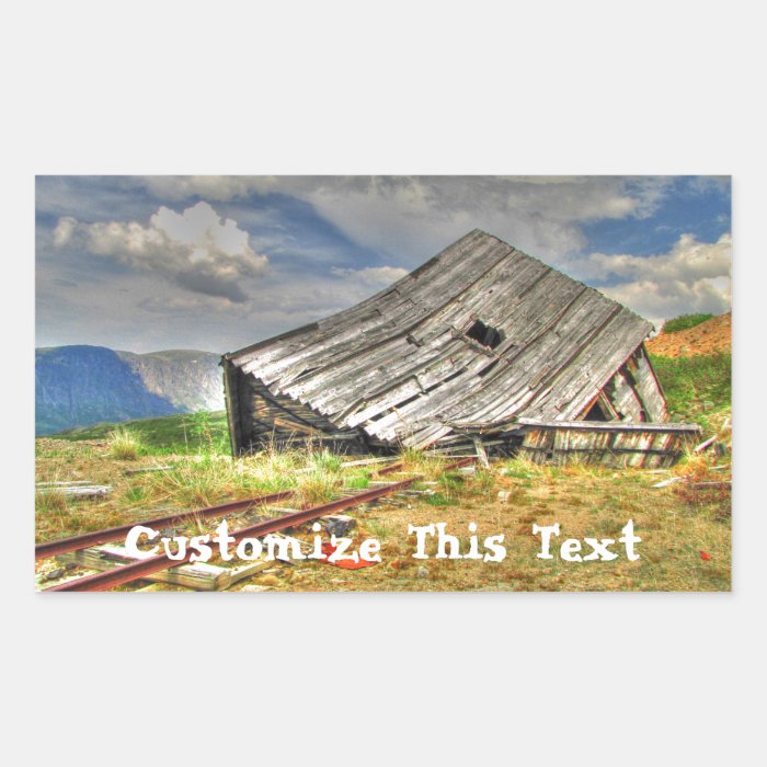 Cabin on the Skids; Customizable Rectangular Sticker