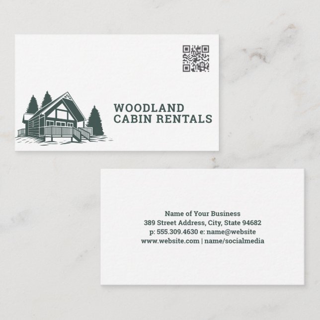 Cabin Real Estate | QR Code Business Card (Front/Back)