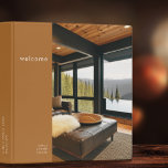 Cabin Rental Guest Information Photo 3 Ring Binder<br><div class="desc">Modern guest information binder features a minimalist photo-centric design. "Welcome" and custom rental name or custom text presented in simple font. Shown with a custom welcome message, rental name and photo on the front in modern typography, this personalized professional vacation rental binder is designed with custom text. This product features...</div>