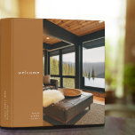 Cabin Rental Guest Information Photo 3 Ring Binder<br><div class="desc">Modern guest information binder features a minimalist photo-centric design. "Welcome" and custom rental name or custom text presented in simple font. Shown with a custom welcome message, rental name and photo on the front in modern typography, this personalized professional vacation rental binder is designed with custom text. You can customize...</div>