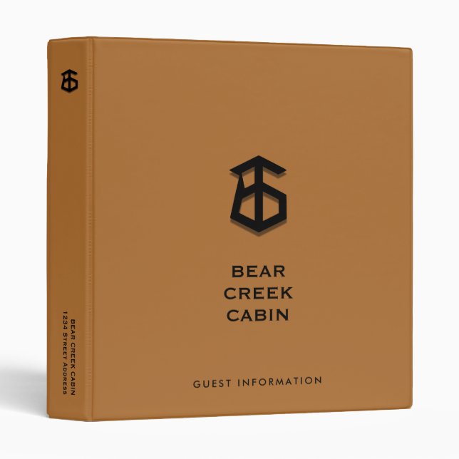 Cabin Rental Information Binder (Front/Spine)