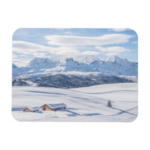 Cabin Retreat Snowscape Dolomites Magnet