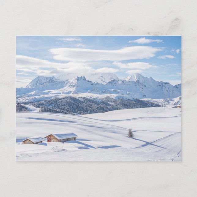 Cabin Retreat Snowscape | Dolomites Postcard (Front)