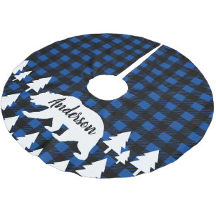 blue buffalo plaid tree skirt