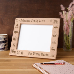 Cabin Rustic Our Winter Wonderland Custom 10x8 Engraved Frames