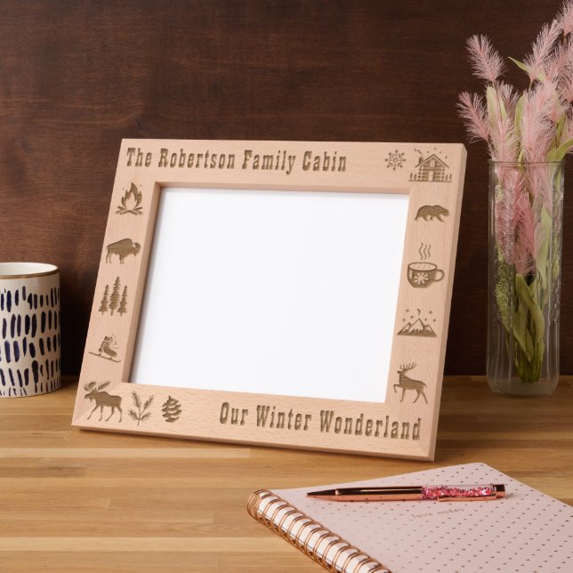 Cabin Rustic Our Winter Wonderland Custom 10x8 Engraved Frames (Left)