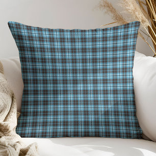 Cabin Style Pillow Blue Plaid Tartan Gift for Men