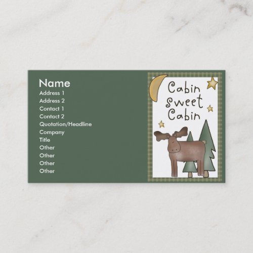 Cabin Sweet Cabin Northwoods Business Cards