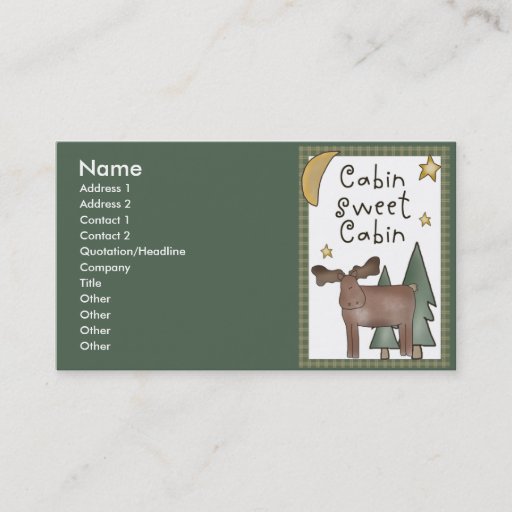 Customizable Cabin Sweet Cabin Northwoods Business Cards