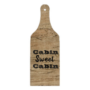 Cabin Sweet Cabin Rustic Brown Woodgrain Nature Cutting Board