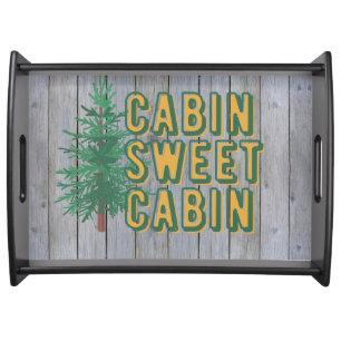 Cabin Sweet Cabin Rustic Country Serving Tray