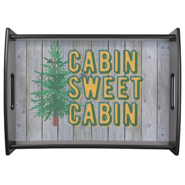 Cabin Sweet Cabin Rustic Country Serving Tray (Front)