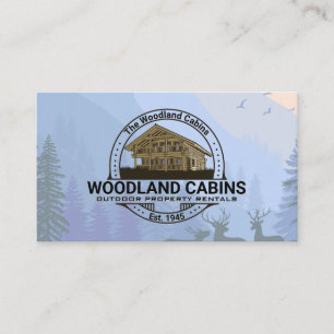 Cabin Trees in the Forrest Wild Life Business Card
