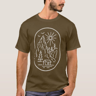 Cabin Trip Mountains Geometric Minimalist Gift T-Shirt