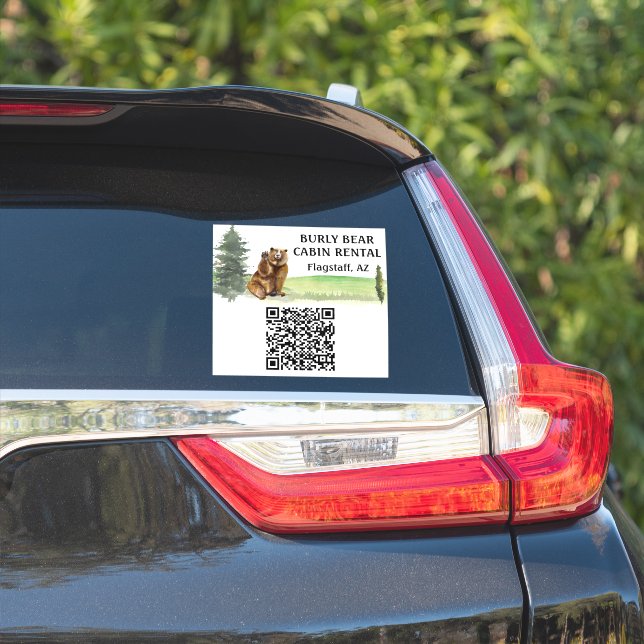 Cabin Vacation Home Rental Short Term QR code  Sticker (Car Side)