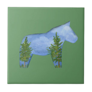 Cabin View Horse Tile