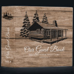 Cabin Welcome Guest Book Rustic Personalized 3 Ring Binder<br><div class="desc">Elegant and modern welcome to our Cabin In the Woods Guestbook,  with text template fields for Monogram,  Heading,  Tag line and name.</div>