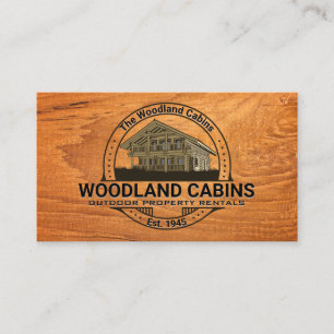 Cabin Wood Grain Background Business Card