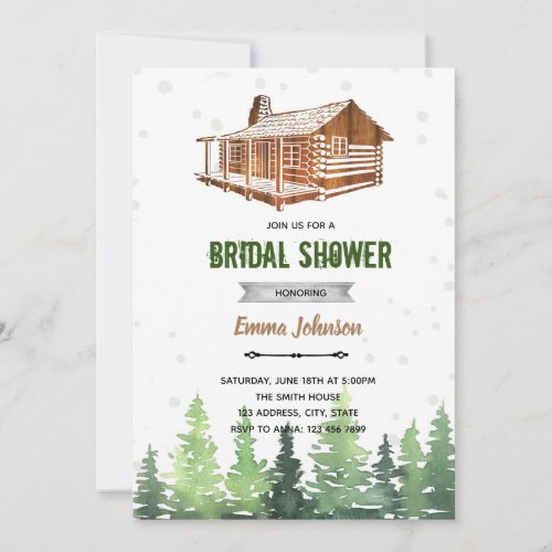 Cabin wood theme invitation