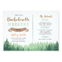 Cabin woods bachelorette with Itinerary invitation